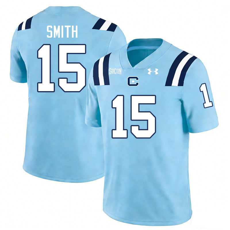 The Citadel Bulldogs #15 Lester Smith College Football Jerseys,Uniforms-Light Blue